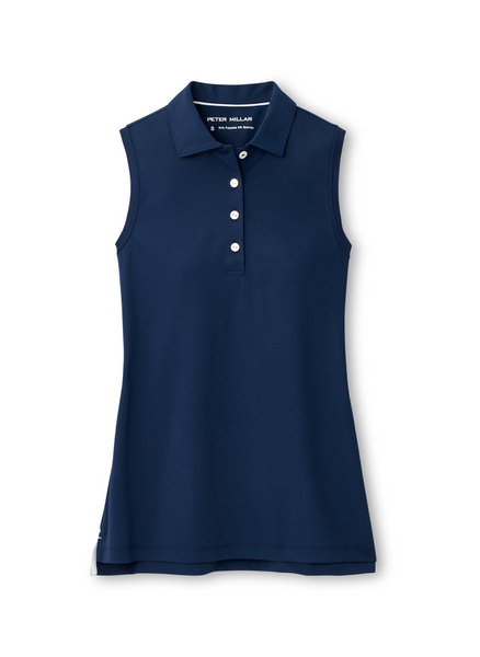 Peter Millar - Women's Sleeveless Banded Button Polo - Navy