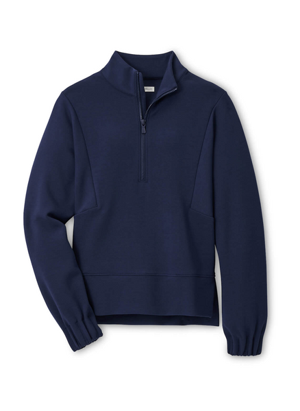 Peter Millar Sweatshirts XS / Navy Peter Millar - Women's Flora Knit Half-Zip Pullover - Navy