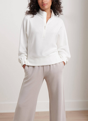 Peter Millar Sweatshirts Peter Millar - Women's Flora Knit Half-Zip Pullover - Soft White