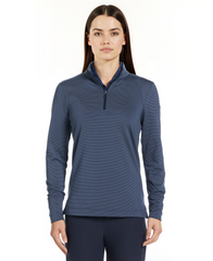 PGA Tour Polos S / Peacoat PGA Tour - Women's Feeder Stripe Mock Neck Pullover