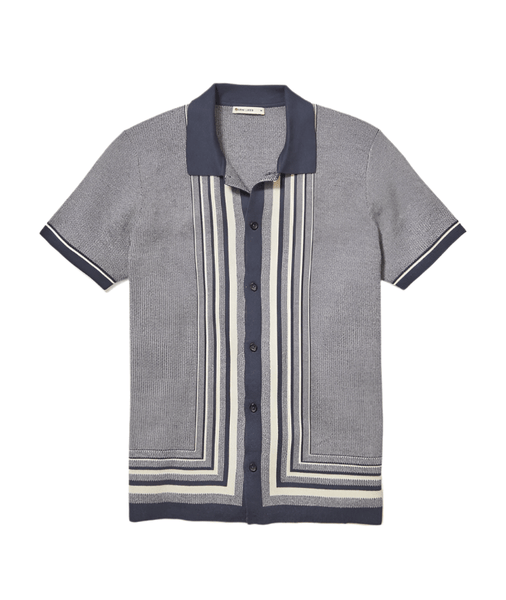 Marine Layer Sweaters S / India Ink/Oatmeal Marine Layer - Men's Ethan Sweater Button-Down
