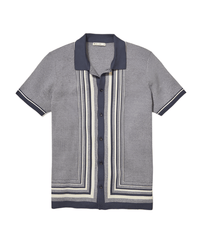Marine Layer Sweaters S / India Ink/Oatmeal Marine Layer - Men's Ethan Sweater Button-Down