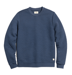 Marine Layer Sweatshirts XS / Navy Heather Marine Layer - Men's Corbet Quilted Crewneck