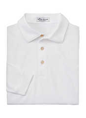 Peter Millar Polos S / White Peter Millar - Men's Performance Long-Sleeve Jersey Polo - White