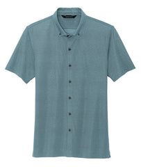 Mercer+Mettle Polos XS / Parisian Blue Heather Mercer+Mettle - Men's Stretch Pique Full-Button Polo