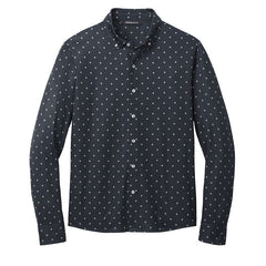 Mercer+Mettle Woven Shirts XS / Navy Geo Diamond Mercer+Mettle - Men's Stretch Jersey Patterned Long Sleeve Shirt