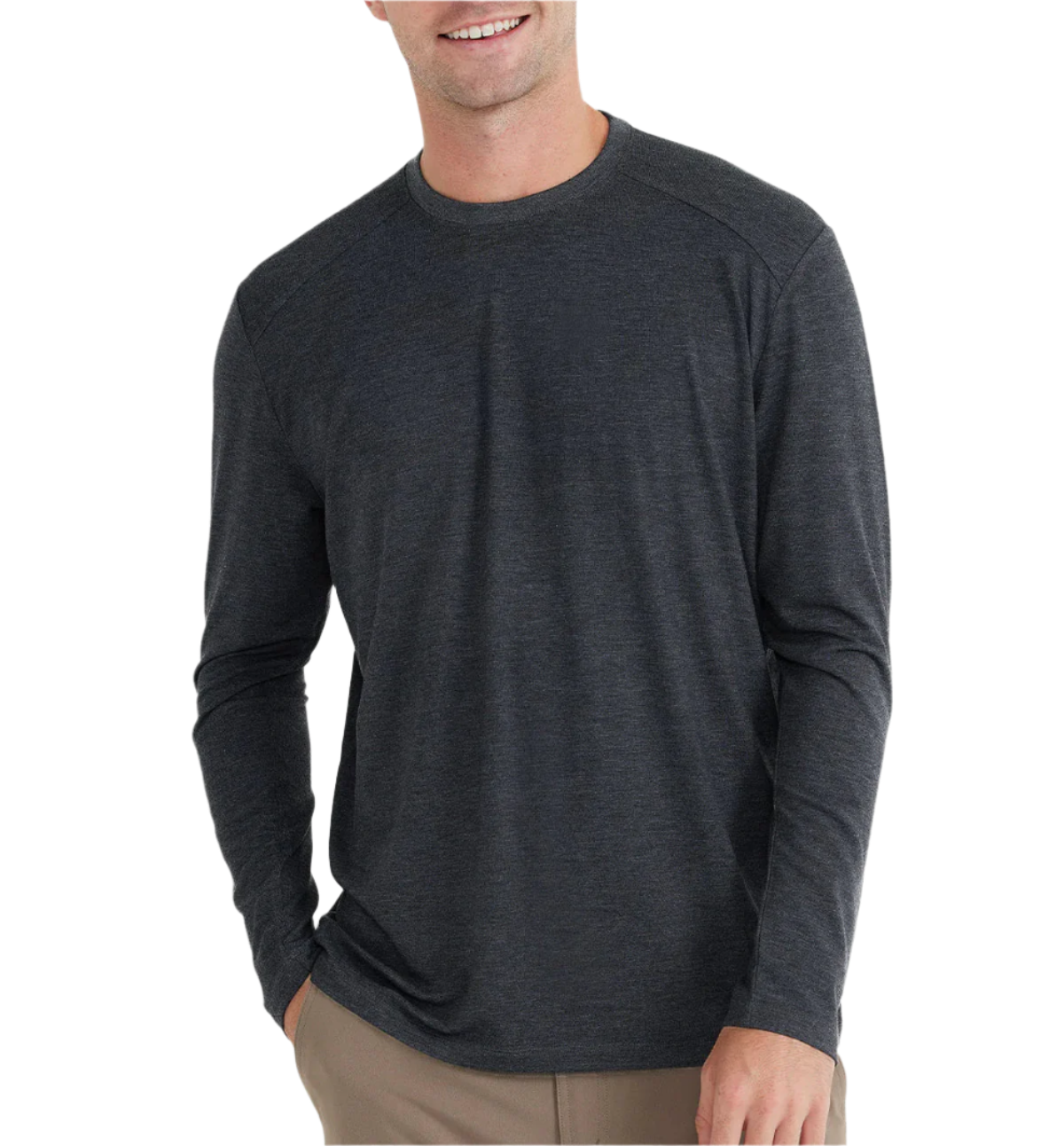 Free Fly T-shirts S / Heather Black Free Fly - Men's Bamboo Shade Long Sleeve