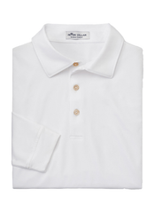 Peter Millar Polos S / White Peter Millar - Men's Performance Long-Sleeve Jersey Polo