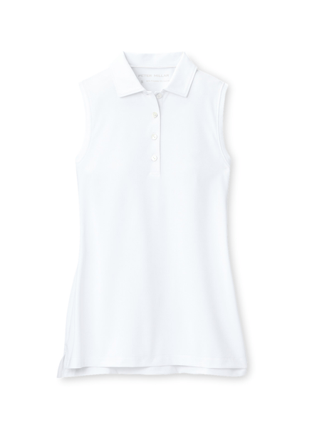 Peter Millar Polos S / White Peter Millar - Women's Sleeveless Banded Button Polo - White