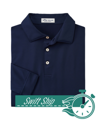 Swift Ship Polos 3-Day Swift Ship: Peter Millar - Men's Performance Long-Sleeve Jersey Polo