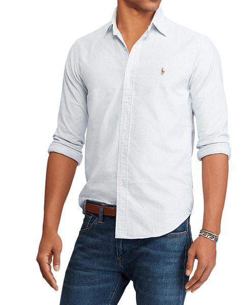 Polo by Ralph Lauren Woven Shirts S / Blue/White Stripe Polo by Ralph Lauren - Classic Fit Patterned Oxford Shirt