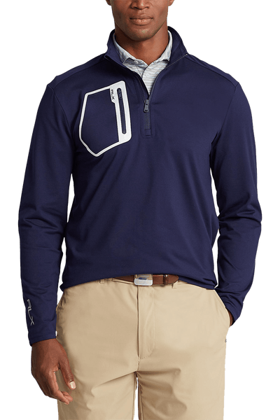 Polo Ralph Lauren Layering S / French Navy Polo Ralph Lauren - Brushed Back Tech Jersey 1/4-Zip w/ Reflective Pocket