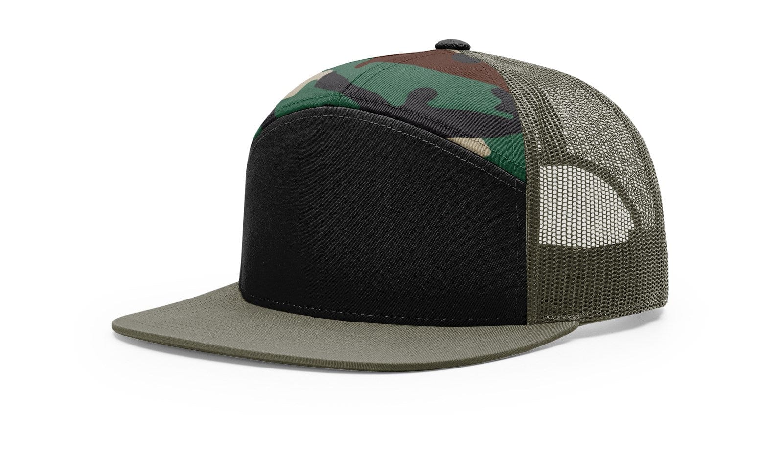 Richardson Headwear One Size / Black / Camo / Loden Richardson - Seven-Panel Trucker Cap