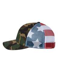 Richardson Headwear One Size / Green Camo/Stars & Stripes Richardson - Printed Mesh-Back Trucker Cap