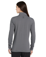 PGA Tour Polos PGA Tour - Women's Feeder Stripe Mock Neck Pullover