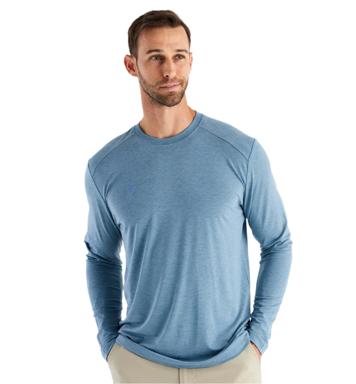 Free Fly T-shirts S / Heather Slate Blue Free Fly - Men's Bamboo Shade Long Sleeve