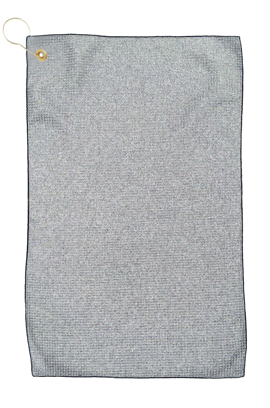 Threadfellows Accessories 16" x 26" / Grey/Black Microfiber Waffle Golf Towel w/ Tri-Fold Grommet - 16" x 26"