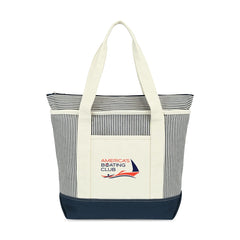 Threadfellows Bags One Size / Navy/Natural Stripe Newport Cotton Zippered Tote