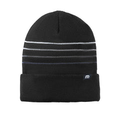 TravisMathew Headwear One Size / Black TravisMathew - Striped Cuffed Beanie