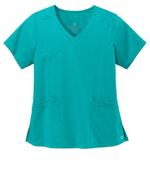 WonderWink Scrubs XXS / Teal Blue WonderWink - Women’s Premiere Flex™ Mock Wrap Top