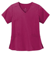 WonderWink Scrubs XXS / Wine WonderWink - Women’s Premiere Flex™ Mock Wrap Top