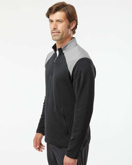 adidas Layering adidas - Men's Textured Mixed Media Quarter-Zip Pullover