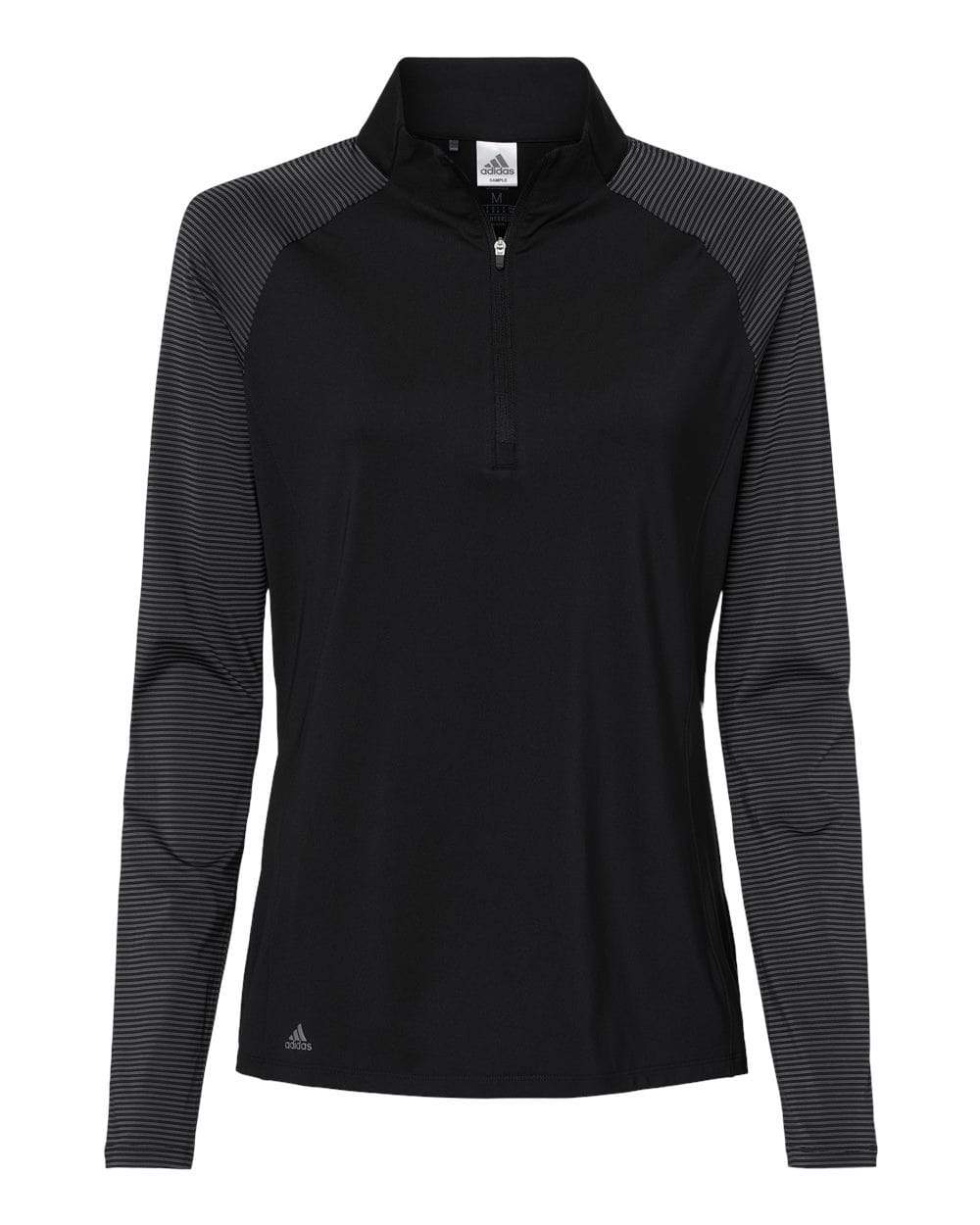 adidas Layering S / Black adidas - Women's Stripe Block Quarter-Zip Pullover