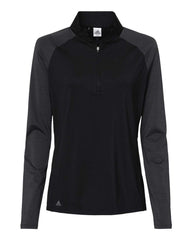 adidas Layering S / Black adidas - Women's Stripe Block Quarter-Zip Pullover