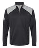 adidas Layering S / Black/Grey Three adidas - Men's Textured Mixed Media Quarter-Zip Pullover