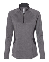 adidas Layering S / Black Heather/Carbon adidas - Women's Lightweight Quarter-Zip Pullover