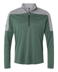 adidas Layering S / Green Oxide/Grey Three Melange adidas - Men's Lightweight Quarter-Zip Pullover