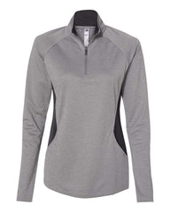 adidas Layering S / Grey Three Heather/Carbon adidas - Women's Lightweight Quarter-Zip Pullover