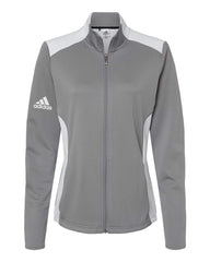 adidas Layering S / Grey Three/White adidas - Women's Textured Mixed Media Full-Zip Jacket