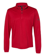 adidas Layering S / Power Red adidas - Men's Lightweight UPF Quarter-Zip Pullover