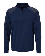 adidas Layering S / Team Navy Blue adidas - Men's Shoulder Stripe Quarter-Zip Pullover