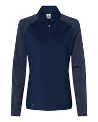 adidas Layering S / Team Navy Blue adidas - Women's Stripe Block Quarter-Zip Pullover