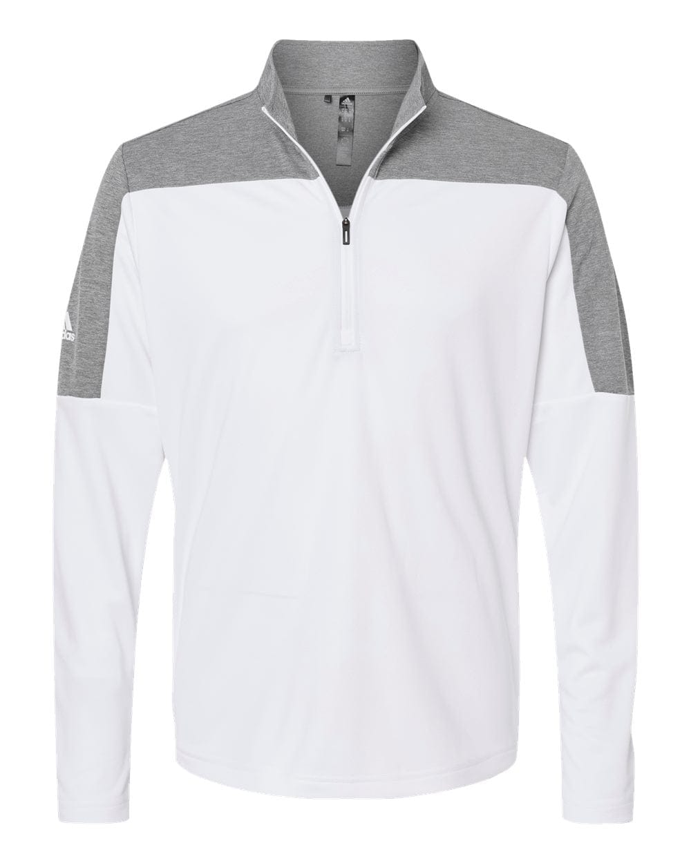 adidas Layering S / White/Grey Three Melange adidas - Men's Lightweight Quarter-Zip Pullover