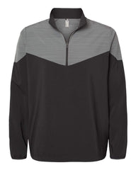 adidas Outerwear S / Black/Black Heather adidas - Men's Heather Chevron Quarter-Zip Wind Pullover