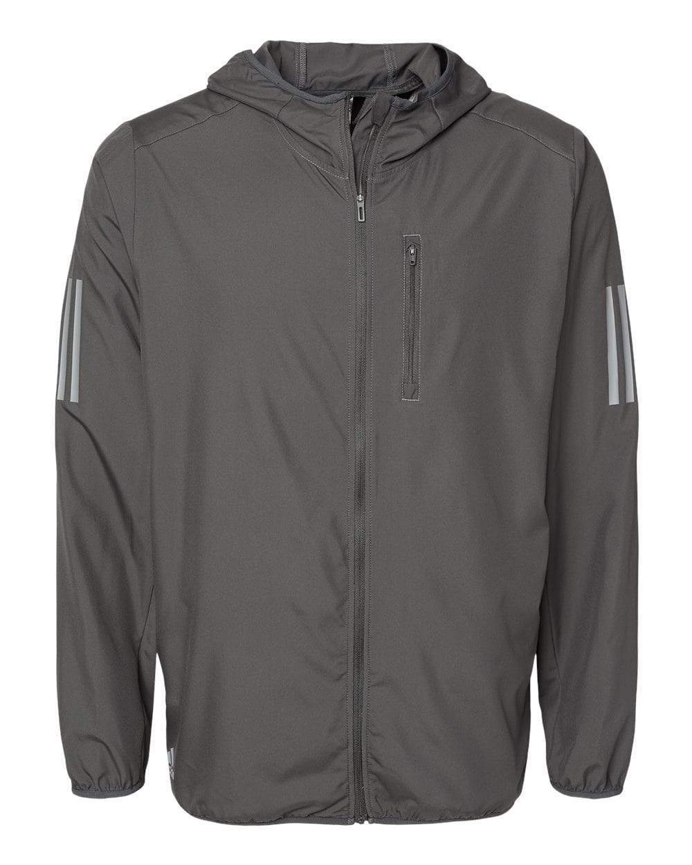 adidas Outerwear S / Grey Six adidas - Men's Hooded Full-Zip Windbreaker