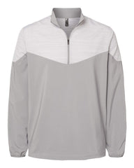 adidas Outerwear S / Grey Three/Grey Three Heather adidas - Men's Heather Chevron Quarter-Zip Wind Pullover