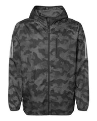 adidas Outerwear XS / Grey Six/Black adidas - Men's Hooded Full-Zip Printed Windbreaker