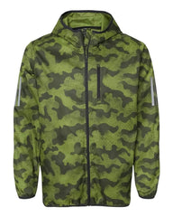 adidas Outerwear XS / Tech Olive/Legend Earth adidas - Men's Hooded Full-Zip Printed Windbreaker