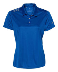 adidas Polos S / Collegiate Royal/Grey Three adidas - Women's 3-Stripes Vertical Shoulder Sport Shirt