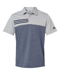 Adidas Polos S / Grey Two Heather/Collegiate Navy Heather adidas - Men's Heathered 3-Stripes Polo