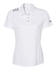 adidas Polos S / White/Black adidas - Women's 3-Stripes Vertical Shoulder Sport Shirt