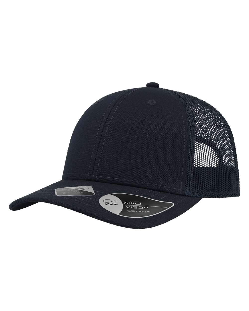 Atlantis Headwear Headwear Adjustable / Navy/Navy Atlantis Headwear - Sustainable Recy Three Trucker Cap