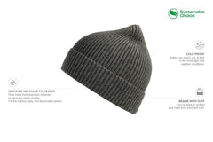 Atlantis Headwear Headwear Atlantis Headwear - Sustainable Fine Rib Knit Beanie