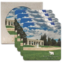 CoasterStone Accessories One Size / White/Beige Stone CoasterStone - 4 Pack Absorbent Single Stone Square Coaster