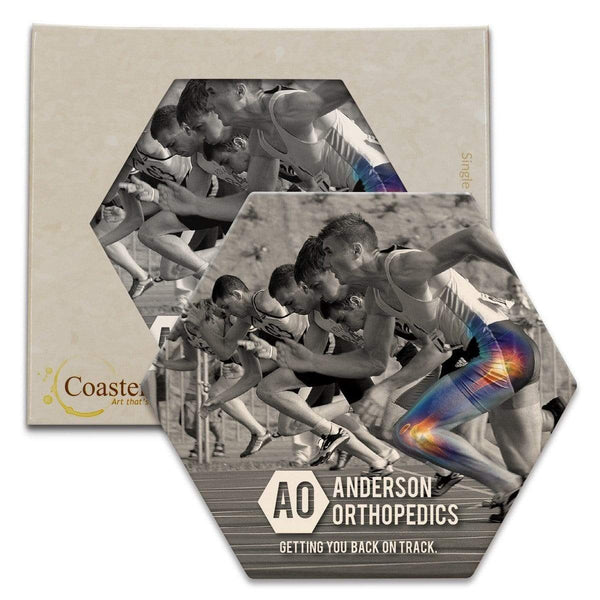CoasterStone Accessories One Size / White/Beige Stone CoasterStone - Absorbent Single Stone Hexagon Coaster