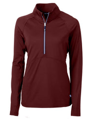 Cutter & Buck Layering XS / Bordeaux Cutter & Buck - Women's Adapt Eco Knit Half Zip Pullover